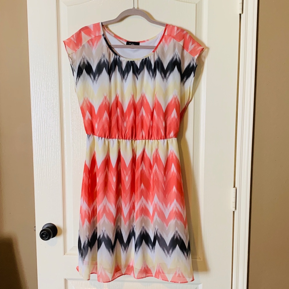 AB Studio Sheet Chevron Dress
